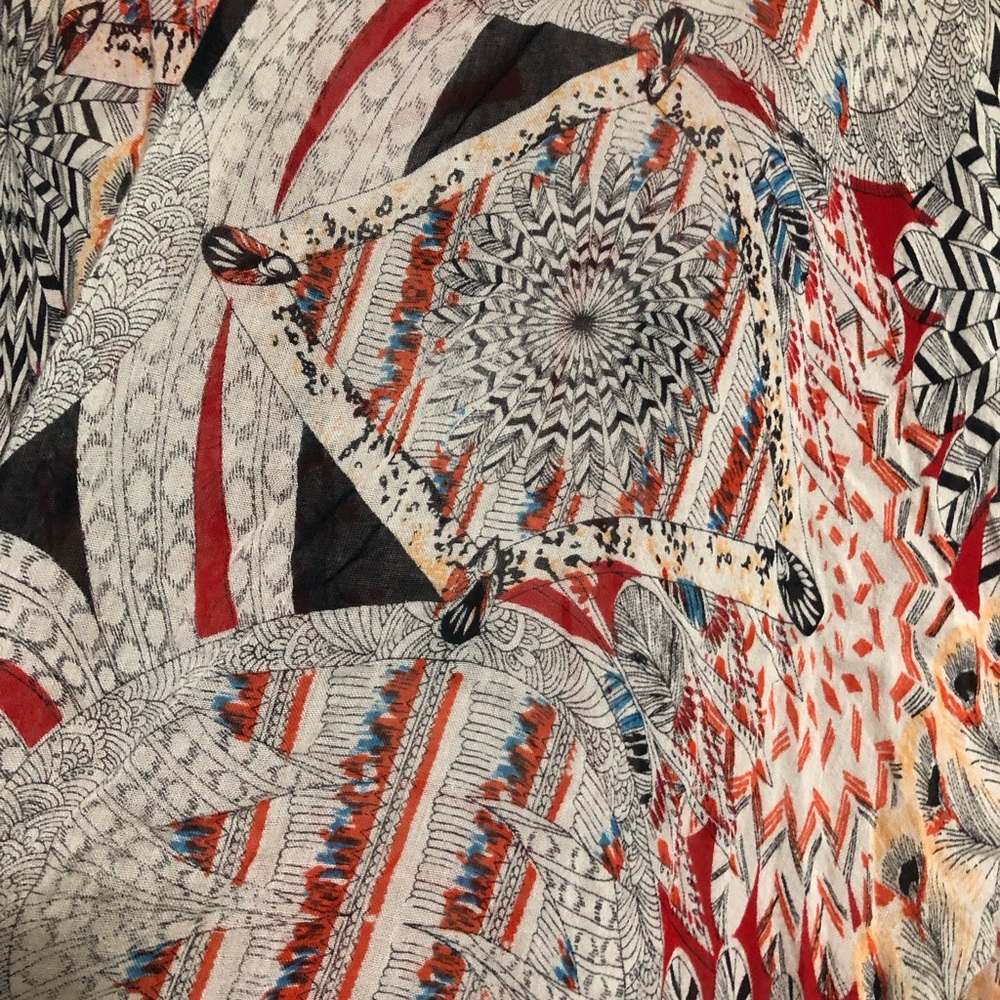 Soft surroundings Boho Aztec one size rayon poncho spring festival cottagecore - Picture 4 of 11